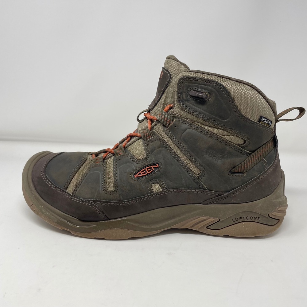 Keen Circadia Mid Waterproof Hiking Boots Brown Orange Mens 12 Wide 1026766